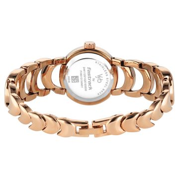 Vyb Bliss By Fastrack Quartz Analog Blue Dial Rose Gold Metal Strap Watch For Girls