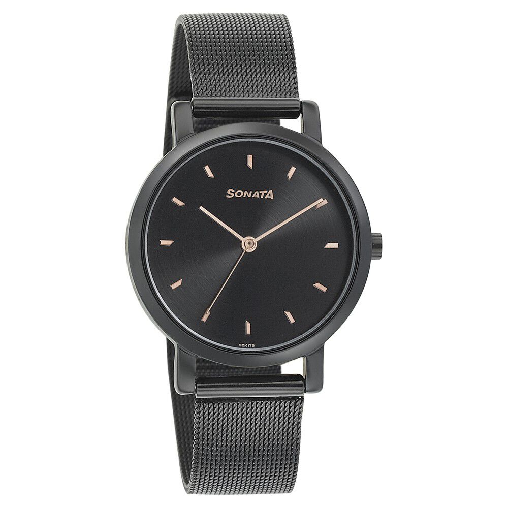 Sonata ladies watch black store