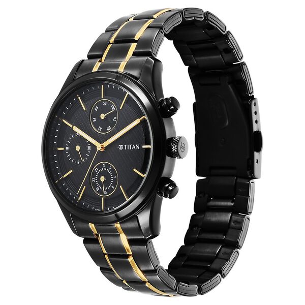 Titan Quartz Analog with Day and Date Black Dial Watch for Men - image number 4