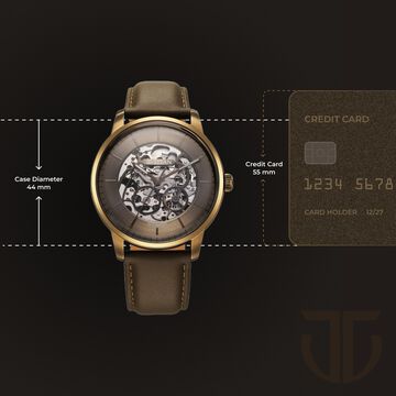 Titan Automatic Color Upgrade Brown Dial Brown Leather Strap Watch For Men