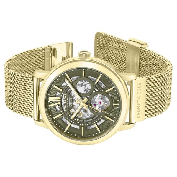 Kenneth Cole Automatic Automatic Green Dial Golden Stainless Steel Strap Watch For Men - image number 2