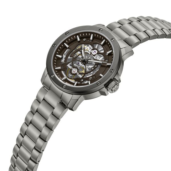 Kenneth Cole Automatic Brown Dial Grey Stainless Steel Strap Watch For Men - image number 3