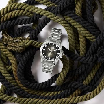 Poze By Sonata Quartz Analog Green Dial Silver Metal Strap Watch For Men