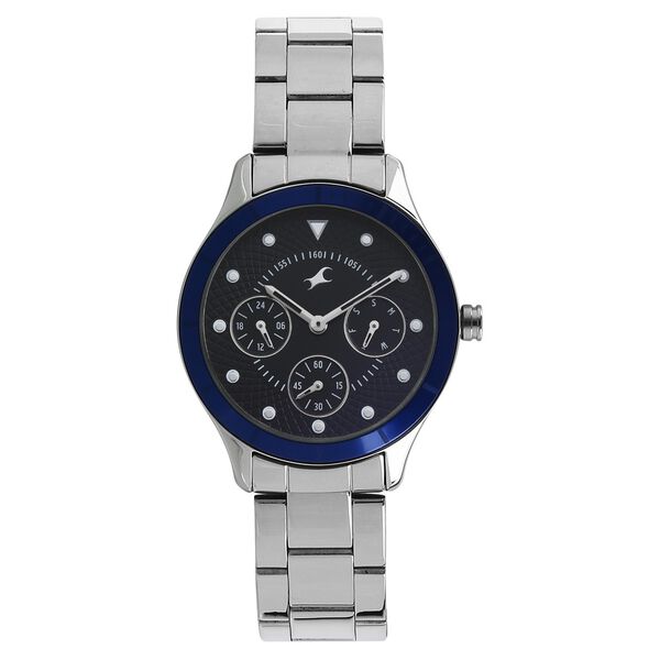 Fastrack All Nighters Quartz Multifunction Blue Dial Metal Strap Watch for Girls - image number 0