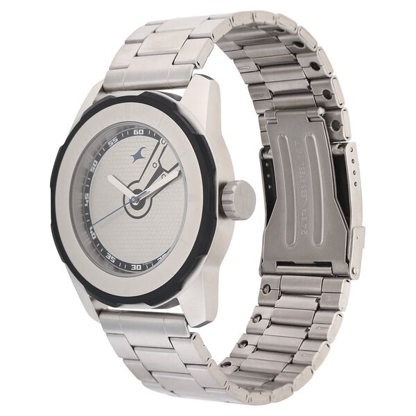Fastrack Quartz Analog Silver Dial Stainless Steel Strap Watch for Guys - image number 2
