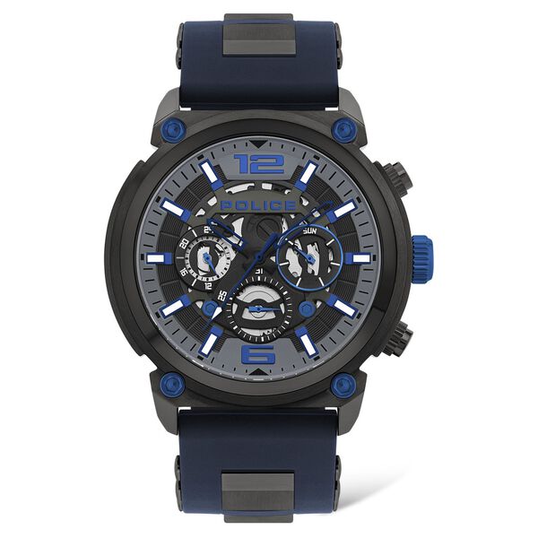 Police Quartz Multifunction Grey Dial Silicone Strap Watch for Men - image number 0