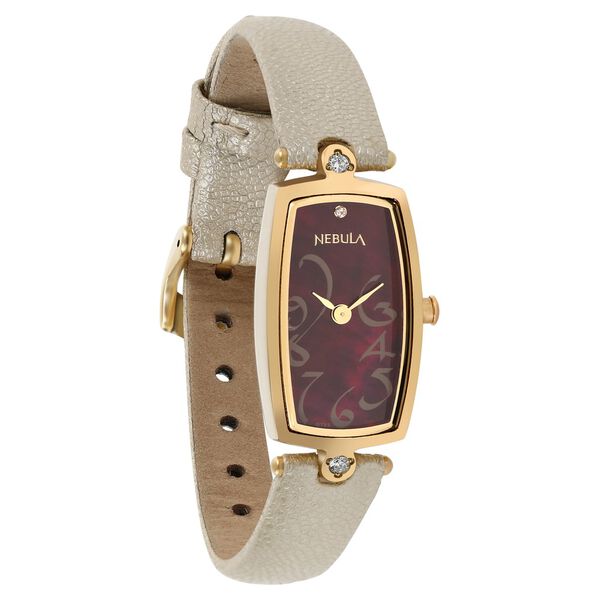 Titan Nebula Calligraphy Quartz Analog 18 Karat Solid Gold Watch for Women - image number 1