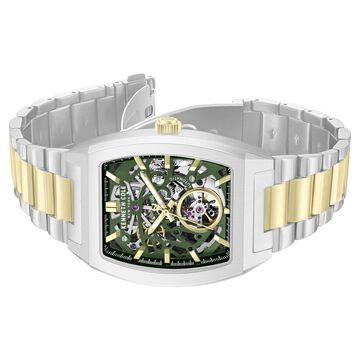 Kenneth Cole Automatic Automatic Green Dial Two Toned Stainless Steel Strap Watch For Men