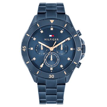 Tommy Hilfiger Multifunction Blue Dial Blue Color Stainless Steel Strap Watch For Women