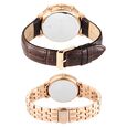 Titan Bandhan Quartz Analog with Date Brown Leather and Stainless Steel Strap for Couple - image number 4