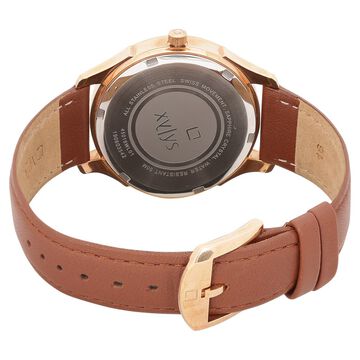 Xylys Swiss Analog Brown Leather Strap Mother of Pearl Dial Watch For Women