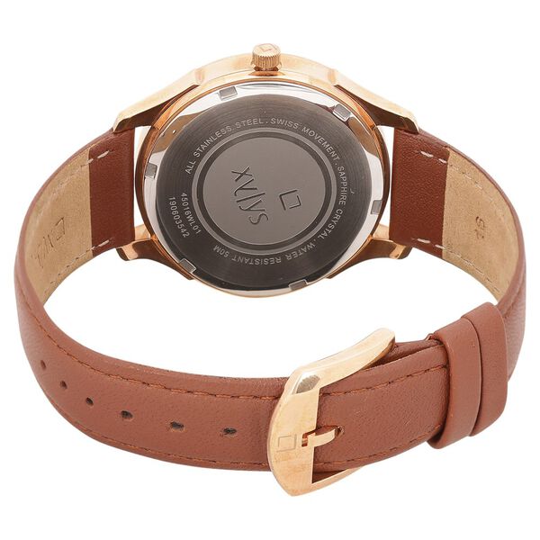 Xylys Swiss Analog Brown Leather Strap Mother of Pearl Dial Watch For Women - image number 4