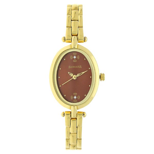 Sonata Wedding Champagne Dial Women Watch With Stainless Steel Strap - image number 0