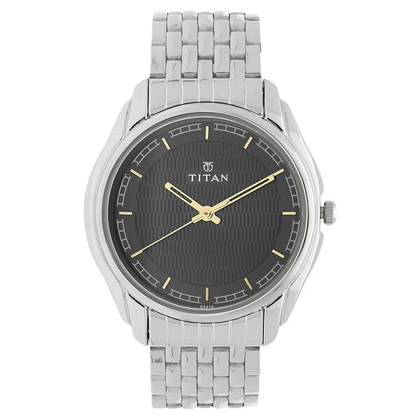 Titan Quartz Analog Black Dial Stainless Steel Strap Watch for Men - image number 0