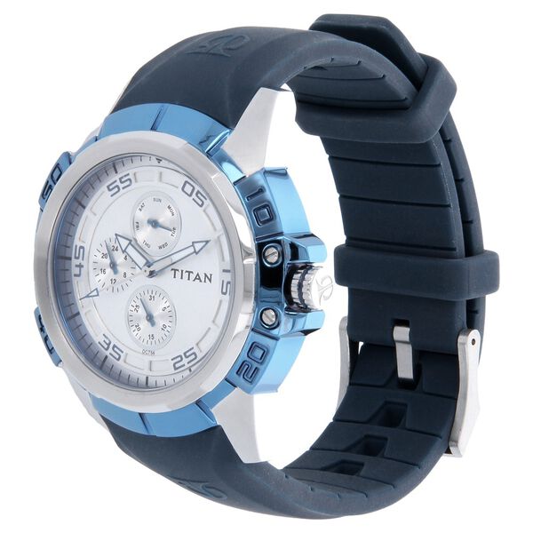 Titan Quartz Analog White Dial Silicone Strap Watch for Men - image number 1