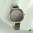 Fastrack Style Up Silver Dial Leather Strap Watch for Girls