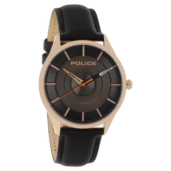Police Quartz Analog Brown Dial Leather Strap Watch for Men - image number 1