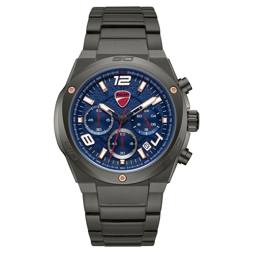 Ducati Quartz Chronograph Blue Dial Grey Stainless Steel Strap Watch For Men-picture-28