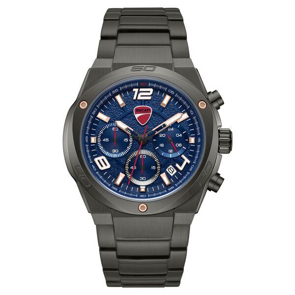 Ducati Quartz Chronograph Blue Dial Grey Stainless Steel Strap Watch For Men - image number 0