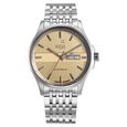 Xylys Automatic Orange Dial Silver Stainless Steel Strap Watch For Men - image number 0