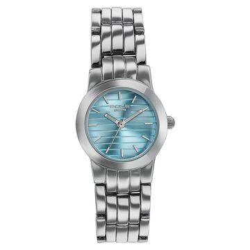 Poze Poze Quartz Analog Blue Dial Silver Metal Strap Watch For Women