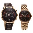 Titan Bandhan Quartz Analog with Date Brown Leather and Stainless Steel Strap for Couple - image number 1