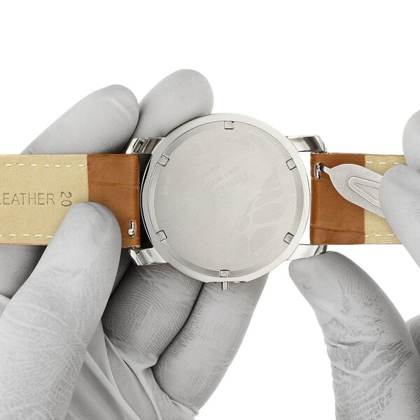 20 mm Tan Genuine Leather Strap for Men - image number 6