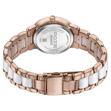 Sonata Poze Quartz Analog White Dial Metal Strap Watch For Women