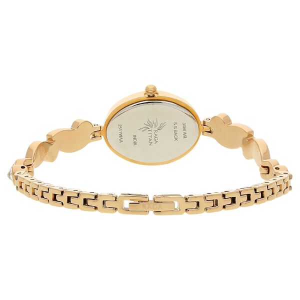 Titan Raga Foliage Rose Gold Dial Women Watch With Metal Strap - image number 3