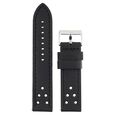 22 mm Black Genuine Leather Straps for Men - image number 0