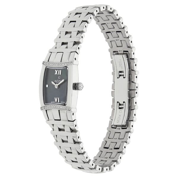 Xylys Swiss Analog Silver Metal Strap and Black Dial Watch For Women - image number 1