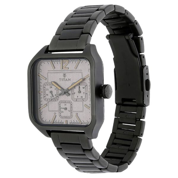 Titan PURPLE PAST MODERN Grey Dial Quartz Multifunction Stainless Steel Strap watch for Men - image number 1
