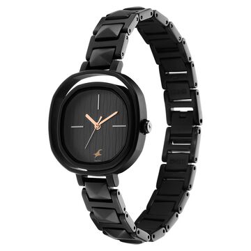 Fastrack Opulence Quartz Analog Black Dial Metal Strap Watch for Girls