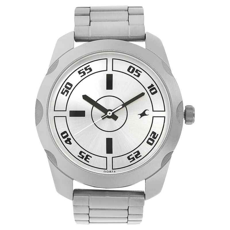 Buy Online Fastrack Quartz Analog Silver Dial Stainless Steel Strap Watch for Guys ns3123sm02