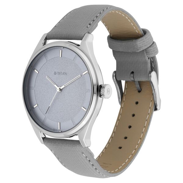 Titan Men's Classic Watch: Gradient Dial & Sleek Markings with Leather Strap - image number 2