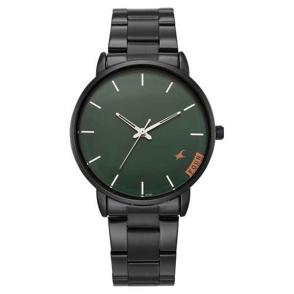 Fastrack Stunners Quartz Analog Green Dial Silver Stainless Steel Strap Watch For Guys - image number 0