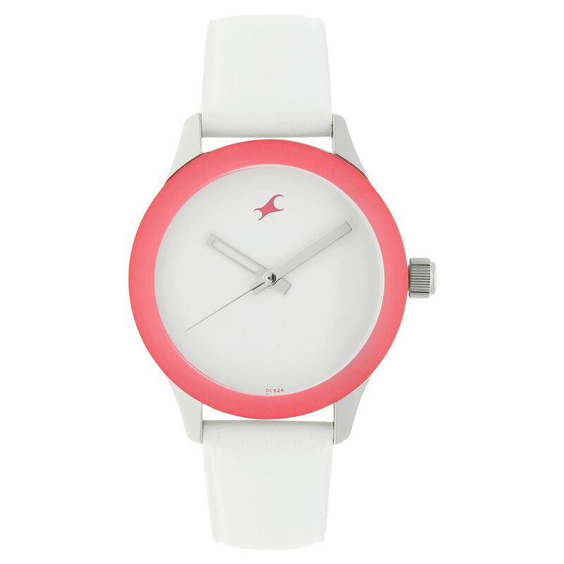 Fastrack Quartz Analog White Dial Leather Strap Watch for Girls - image number 0