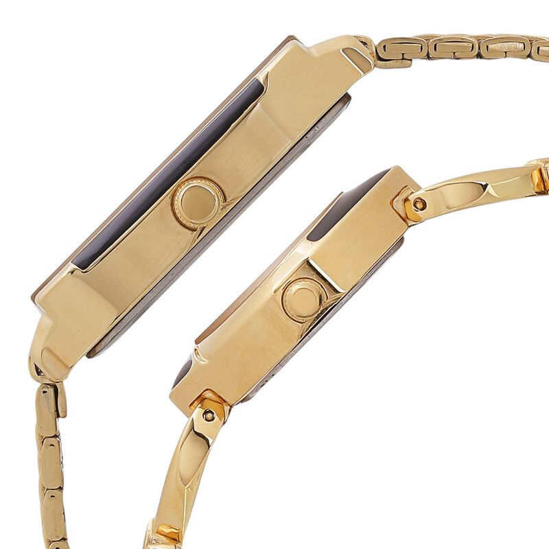 Sonata Quartz Analog Champagne Dial Stainless Steel Strap Watch for Couple - image number 2