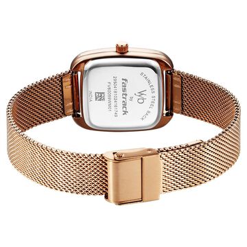 Vyb Minimalist By Fastrack Quartz Analog Pink Dial Metal Strap Watch For Girls