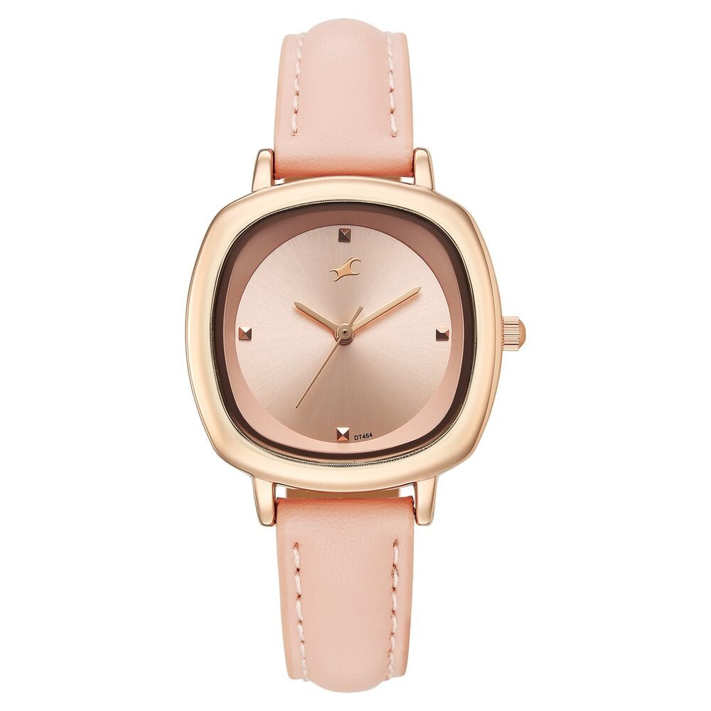 Fastrack Stunners Quartz Analog Rose Gold Dial Rose Gold Leather Strap Watch For Girls-image-23