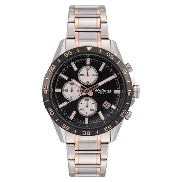 Titan Quartz Chronograph Black Dial Stainless Steel Strap Watch for Men