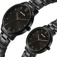 Sonata Perfect Pairs Quartz Analog Black Dial Black Metal Strap Watch For Couple - image number 2