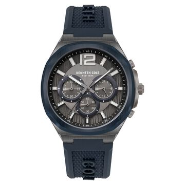Kenneth Cole Quartz Chronograph Grey Dial Silicone Strap Watch for Men