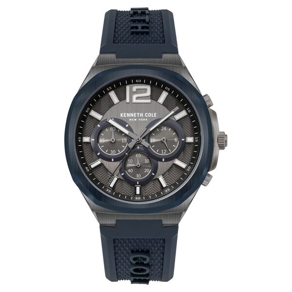 Kenneth Cole Quartz Chronograph Grey Dial Silicone Strap Watch for Men - image number 0