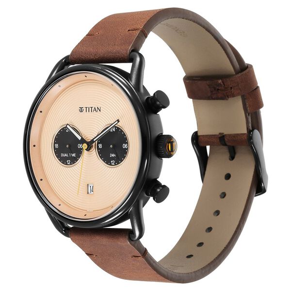 Titan Retro Analog Leather Strap watch for Men - image number 1