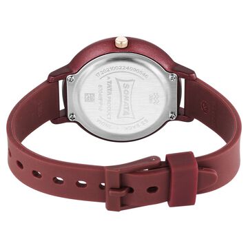 Sonata Splash Quartz Analog Maroon Dial Plastic Strap Watch for Women