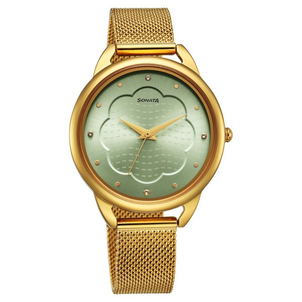 Sonata Wedding Quartz Analog Blue Dial Stainless Steel Strap Watch for Women - image number 0