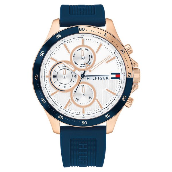 Tommy Hilfiger Quartz Multifunction White Dial Silicone Strap Watch for Men - image number 0