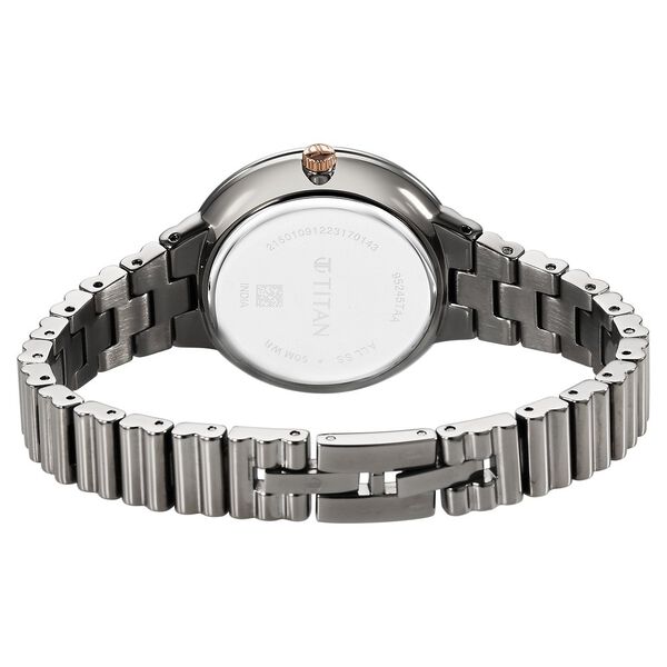 Titan Aura Quartz Analog Grey Dial Stainless Steel Strap Watch for Women - image number 4