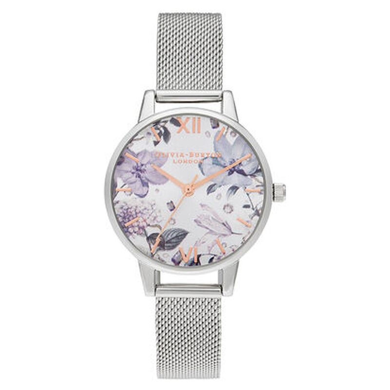 Olivia Burton Quartz Analog Silver Dial Stainless Steel Strap Watch for Women